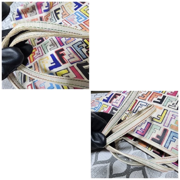 Authentic Fendi Multicolor Zucca Spalmati Roll Tote Bag - Picture 12 of 15